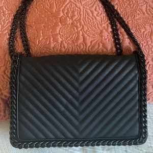 Black Quilted PU Leather Aldo Purse w/ Chain Strap